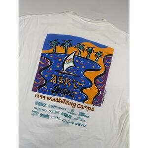 Vintage 1999 ABK Sports Windsurfing Camp T-Shirt XL Surf Outdoor Tee